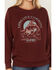 Image #3 - Wrangler Women's Boot Barn Exclusive Long Live Cowboys Graphic Crewneck, Burgundy, hi-res