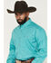 Image #2 - George Strait by Wrangler Men's Solid Long Sleeve Button-Down Stretch Western Shirt - Tall, Teal, hi-res
