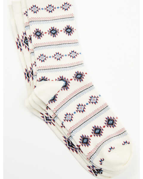 Image #3 - Shyanne Women's Catalina Southwestern Crew Socks - 2-Pack , Cream, hi-res