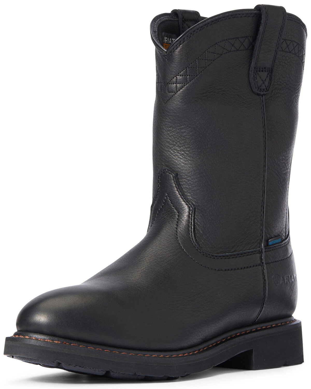 Image #1 - Ariat Men's Sierra Waterproof Western Boots - Round Toe, Black, hi-res