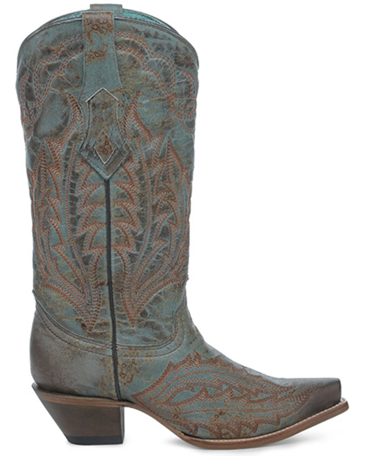 Image #2 - Corral Women's Embroidered Tall Western Boots - Snip Toe, Green, hi-res