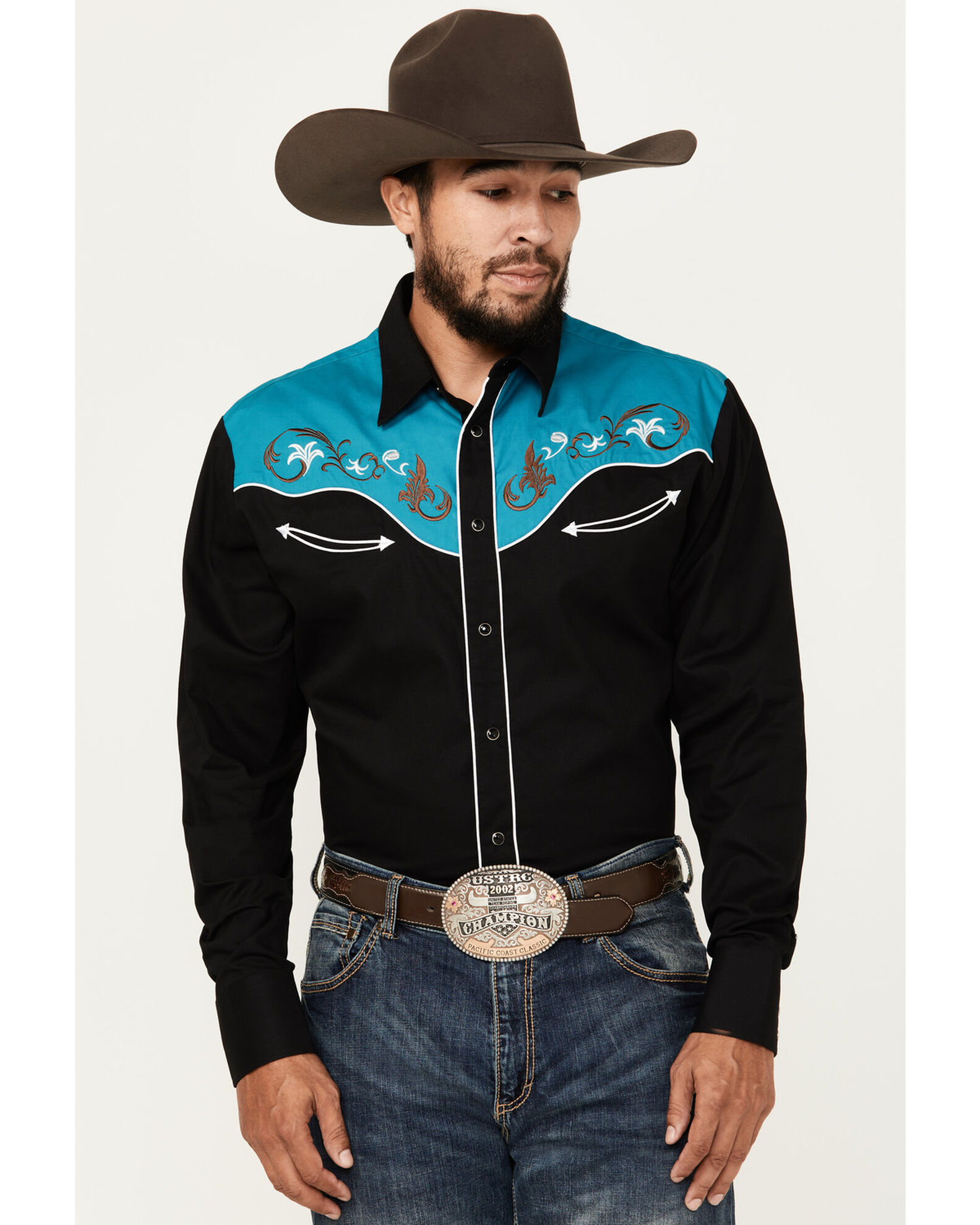 Rodeo Clothing Men s Embroidered Long Sleeve Snap Western Shirt Sheplers