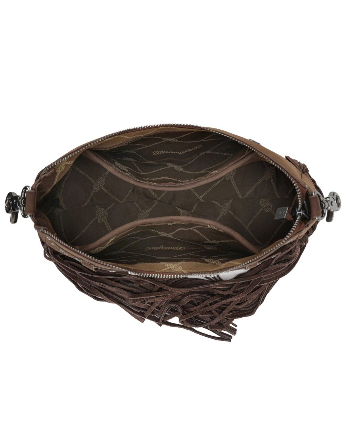 Image #5 - Wrangler Women's Fringe Buckle Hobo Bag, Coffee, hi-res