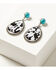 Image #1 - Shyanne Women's Cowhide Oval Drop Earrings, Silver, hi-res