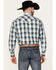 Image #4 - Rodeo Clothing Men's Plaid Print Long Sleeve Western Snap Shirt, Turquoise, hi-res