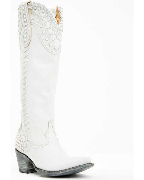 Boot Barn X Double D Women's Exclusive Bridal Pearl Western Bridal Boots - Snip Toe, White, hi-res