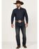 Hooey by Rock & Roll Denim Men's Dark Wash Double Barrel Reflex Stackable Bootcut Jeans , Dark Wash, hi-res