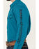 Image #3 - RANK 45® Men's Solid Logo Long Sleeve Performance Stretch Western Shirt, Teal, hi-res