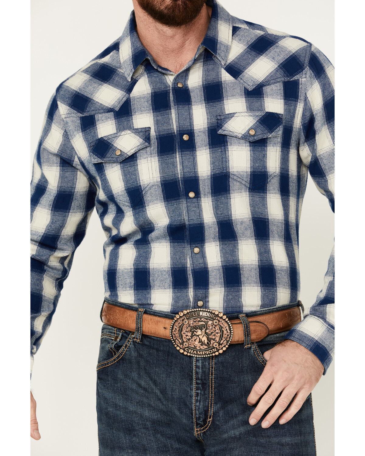 Image #3 - Cody James Men's Buffalo Plaid Print Long Sleeve Snap Western Flannel Shirt - Tall, , hi-res