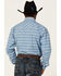 Image #2 - Rough Stock By Panhandle Men's Horizontal Dobby Stripe Long Sleeve Pearl Snap Western Shirt , Blue, hi-res