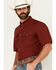 Image #2 - Wrangler Men's Solid Short Sleeve Snap Performance Western Shirt, Red, hi-res