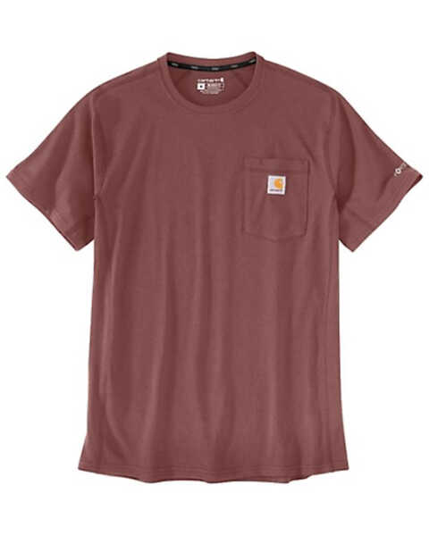 Carhartt Men's Force Relaxed Fit Midweight Short Sleeve Pocket T-Shirt, Maroon, hi-res