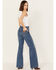 Wrangler Women's Wanderer Dark Wash High Rise Stretch Modern Flare Jeans, Dark Wash, hi-res