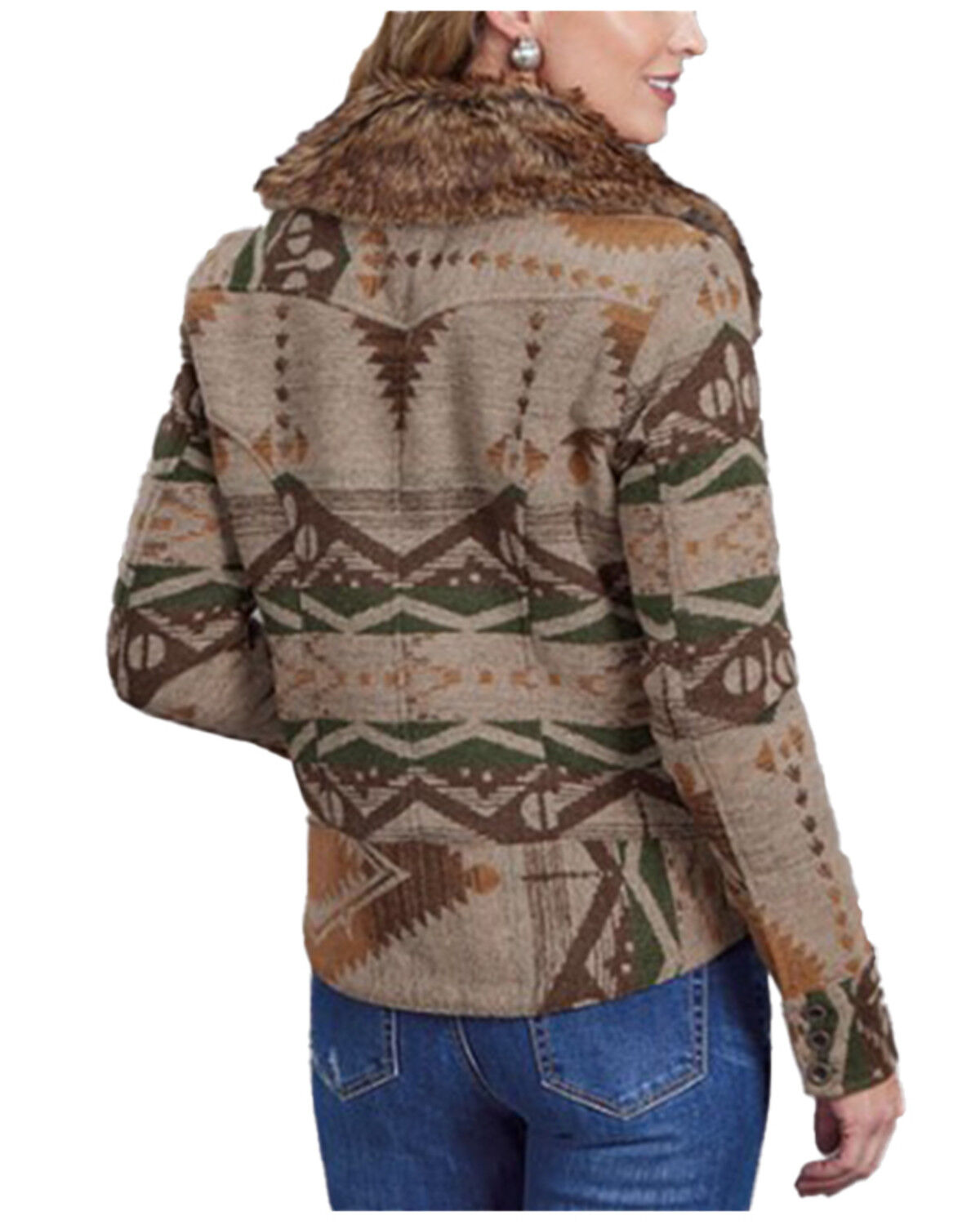 Image #2 - Stetson Women's Southwestern Print Blanket Jacket, Brown, hi-res