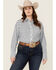 Image #1 - Ariat Women's Kirby Striped Print Long Sleeve Button-Down Stretch Western Shirt - Plus, Blue, hi-res