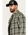 Image #2 - Brothers and Sons Men's Plaid Print Long Sleeve Button Down Flannel Shirt, Green, hi-res