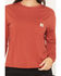 Image #3 - Carhartt Women's TENCEL&trade; Fiber Series Loose Fit Long Sleeve Crewneck Pocket T-Shirt, Red, hi-res