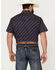 Image #4 - Rodeo Clothing Men's Medallion Print Short Sleeve Snap Western Shirt, Navy, hi-res