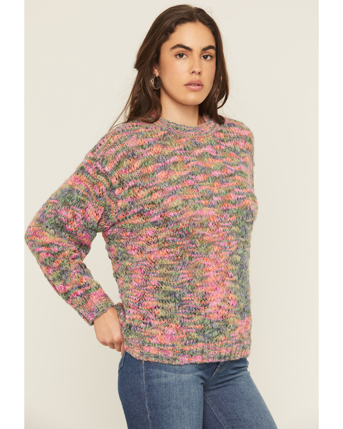 Image #2 - Cleo + Wolf Women's Oversized Pullover Sweater, Pink, hi-res
