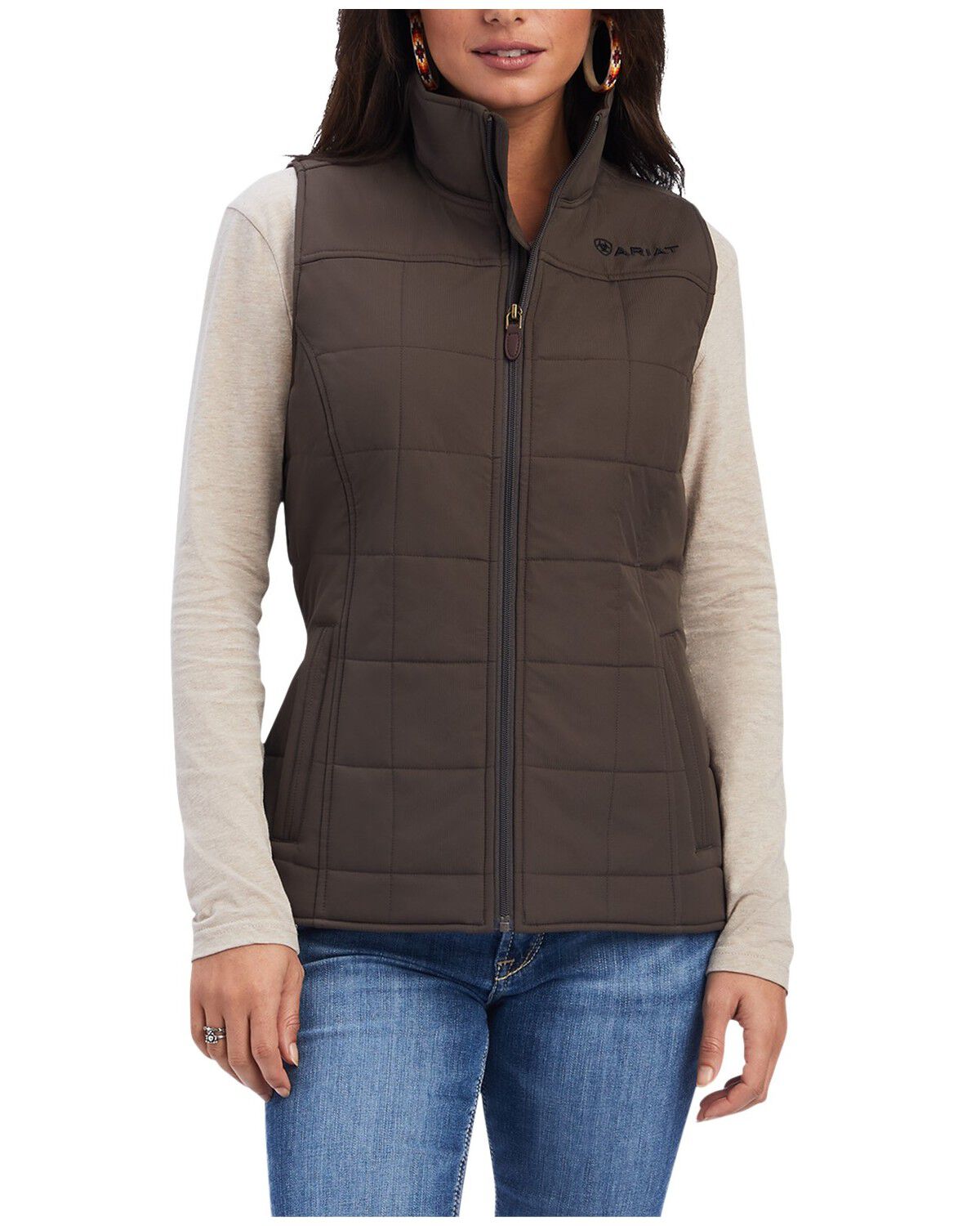 Image #1 - Ariat Women's Crius Insulated Vest, Brown, hi-res
