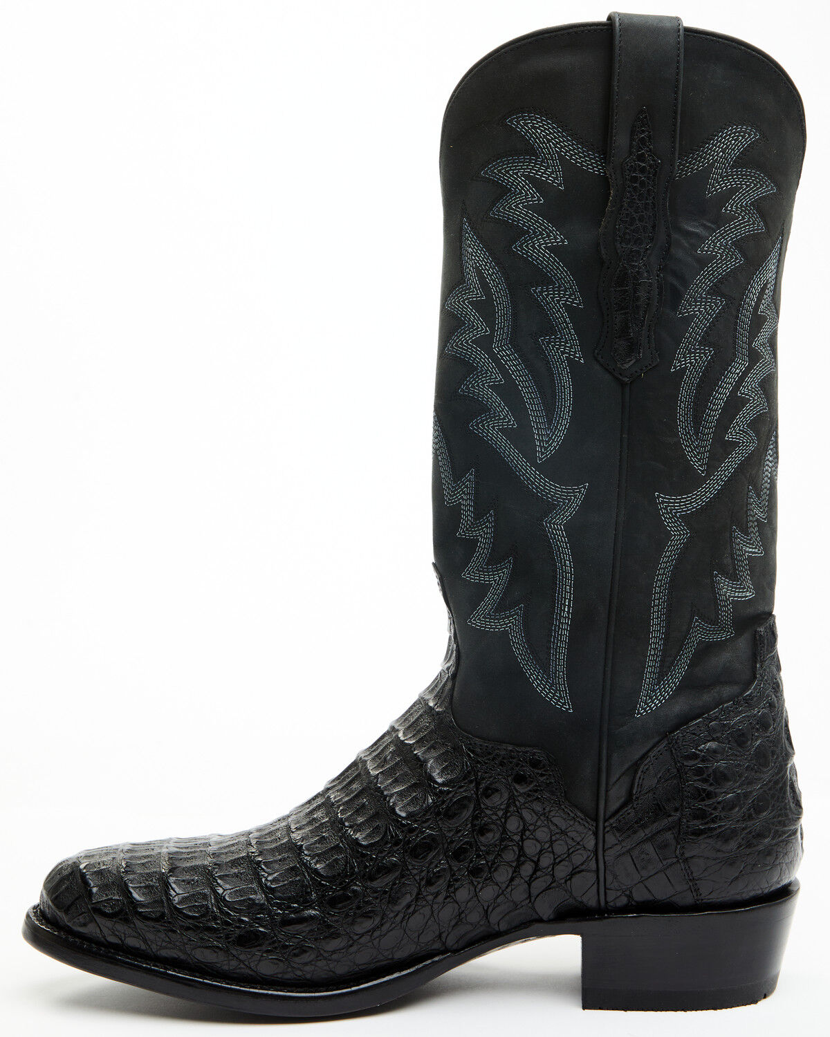 Image #3 - El Dorado Men's Exotic Caiman Western Boots - Round Toe, Black, hi-res
