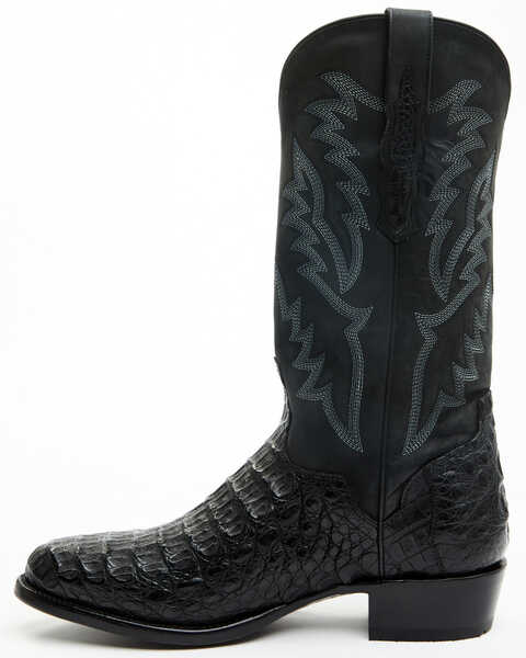 Image #3 - El Dorado Men's Exotic Caiman Western Boots - Medium Toe , Black, hi-res