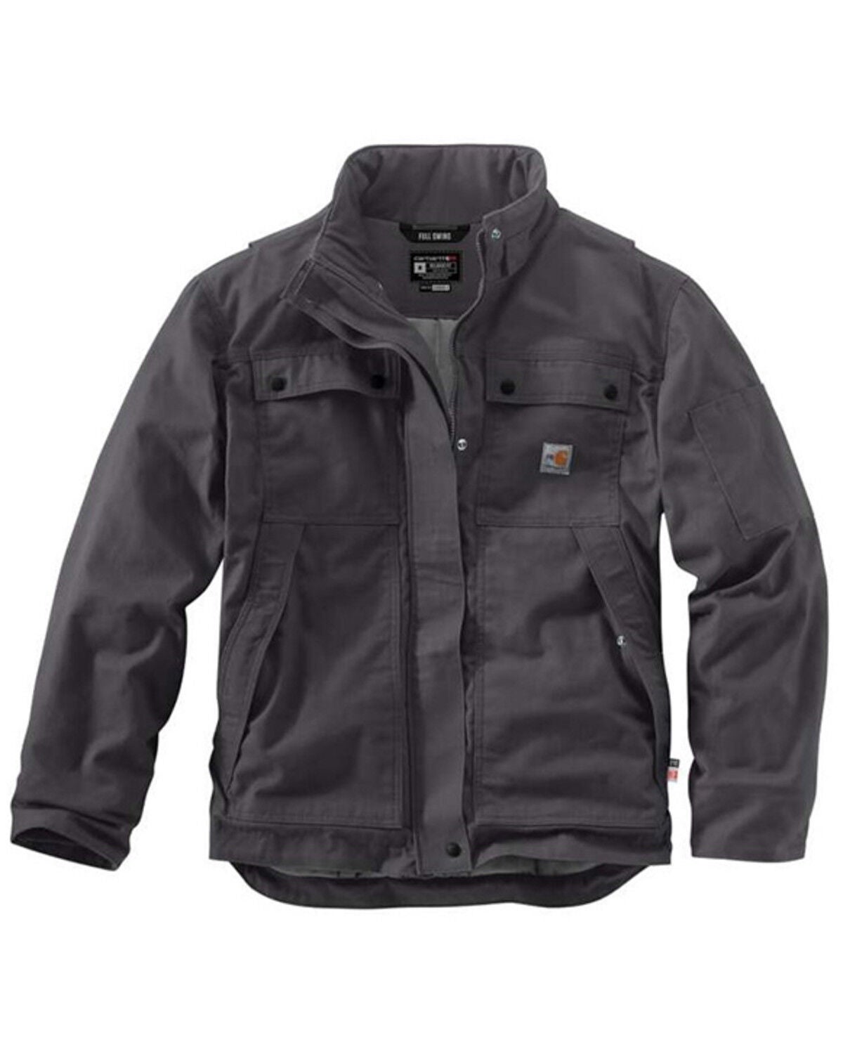 Carhartt Men's FR Full Swing Quick Duck Work Coat, Dark Grey, hi-res
