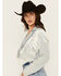 Image #3 - Azalea Wang Women's Halina Fringe Light Wash Cropped Denim Jacket, Light Wash, hi-res
