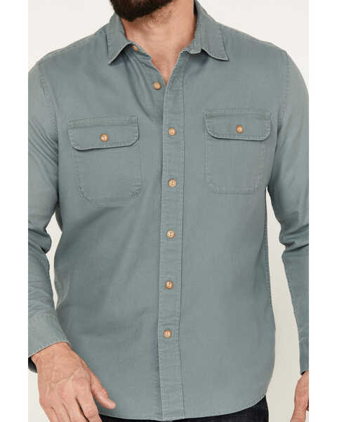 Image #3 - Pendleton Men's Beach Shack Solid Long Sleeve Button-Down Western Shirt, Green, hi-res
