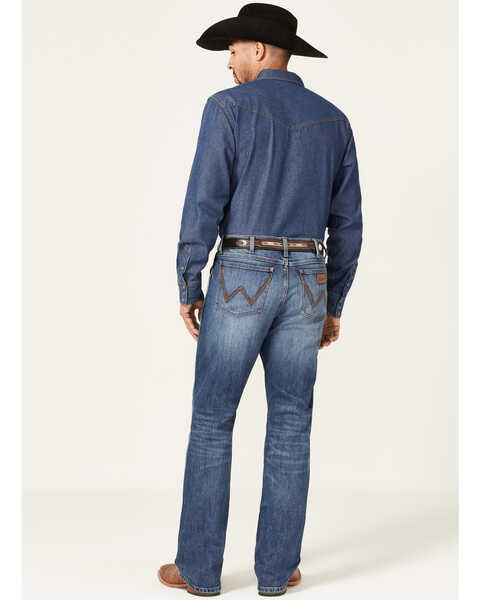 Image #3 - Wrangler Retro Men's Buxley Stretch Relaxed Fit Low Rise Bootcut Jeans , Medium Wash, hi-res