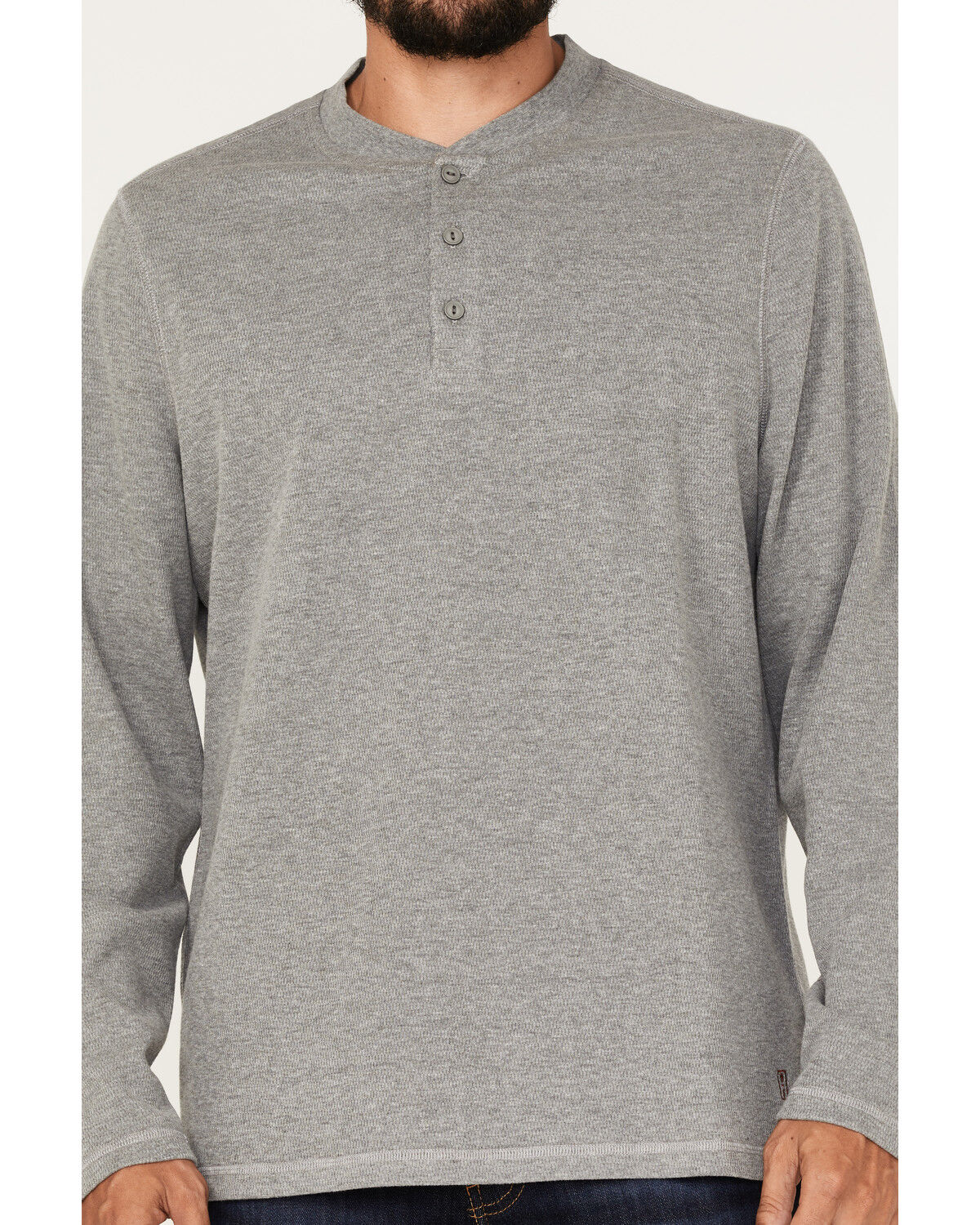 Image #3 - Brothers and Sons Men's Henley Thermal T-Shirt, Charcoal, hi-res