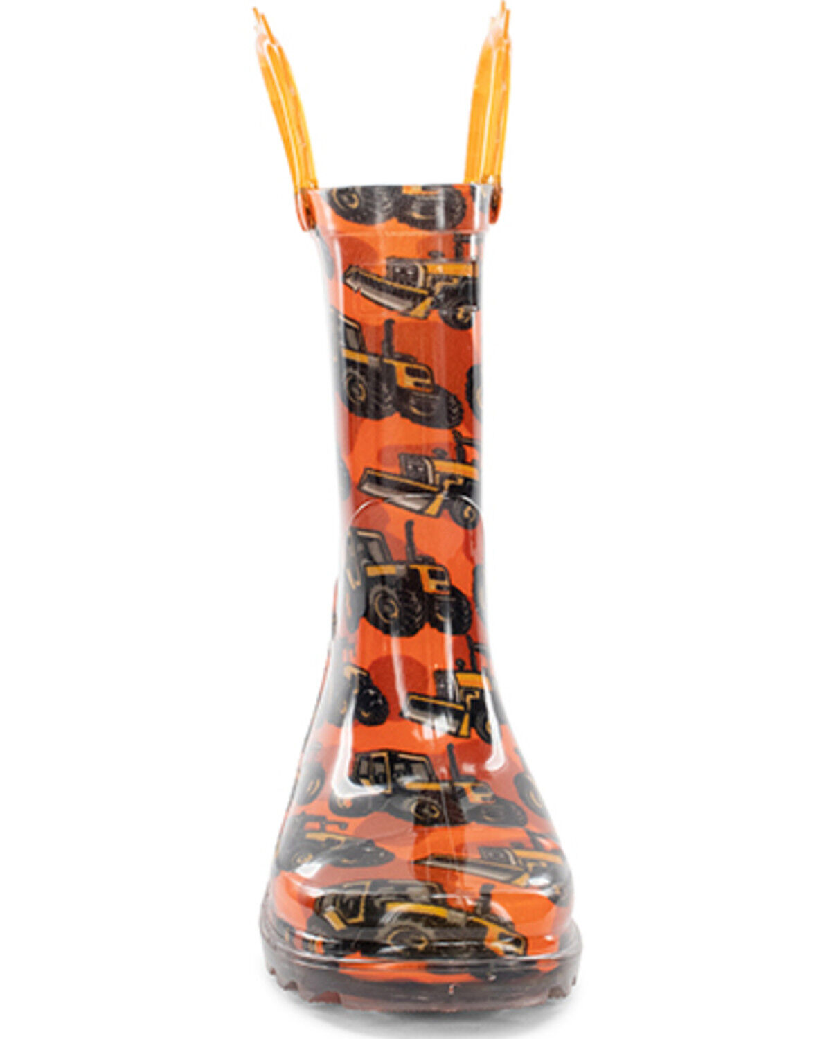 Image #4 - Western Chief Boys' Tractors Lighted Rain Boots - Round Toe, Orange, hi-res