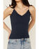 Image #3 - Shyanne Women's Lace Trim Ribbed Cami, Navy, hi-res