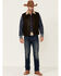 Image #2 - Cripple Creek Men's Mocha Lightweight Buffalo Nappa Snap-Front Leather Vest, , hi-res