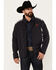 Image #1 - Cowboy Hardware Men's Serape Block Softshell Jacket, Dark Grey, hi-res
