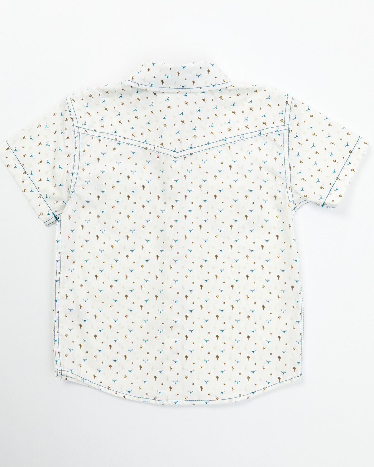 Image #3 - Cody James Toddler Boys' Bull and Cactus Print Short Sleeve Snap Western Shirt, Oatmeal, hi-res
