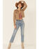 Shyanne Women's Tan Fray Hem Button-Front Crop Denim Jacket , Tan, hi-res
