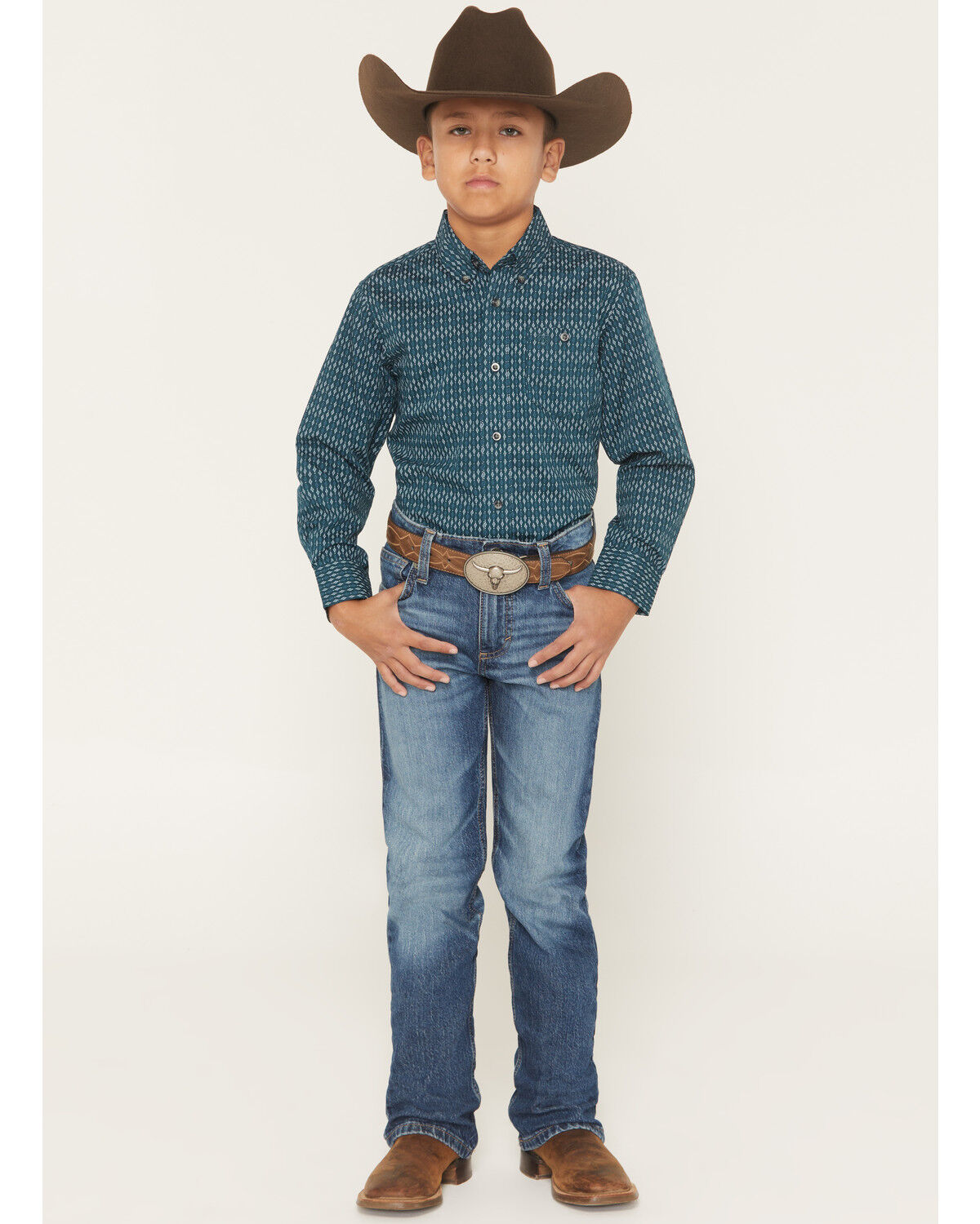 Image #1 - Wrangler 20X Boys' Dark Wash Slim Bootcut Stretch Denim Jeans, Dark Wash, hi-res