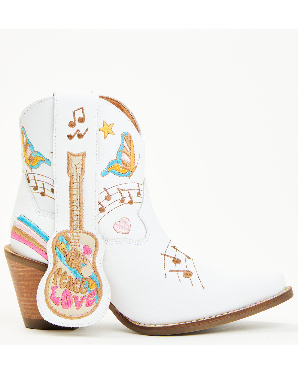 Image #2 - Dingo Women's Melody Short Western Boots - Round Toe, White, hi-res