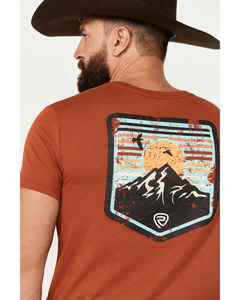 Image #4 - Rock & Roll Denim Men's Mountain Scenic Short Sleeve T-Shirt, Dark Orange, hi-res