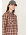 Image #2 - Ariat Women's Oakley FR Long Sleeve Plaid Print Snap Work Shirt, Beige, hi-res