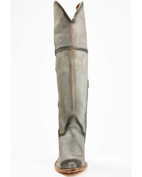 Image #4 - Dan Post Women's Corsette Over The Knee Fashion Western Boots - Snip Toe, Light Grey, hi-res
