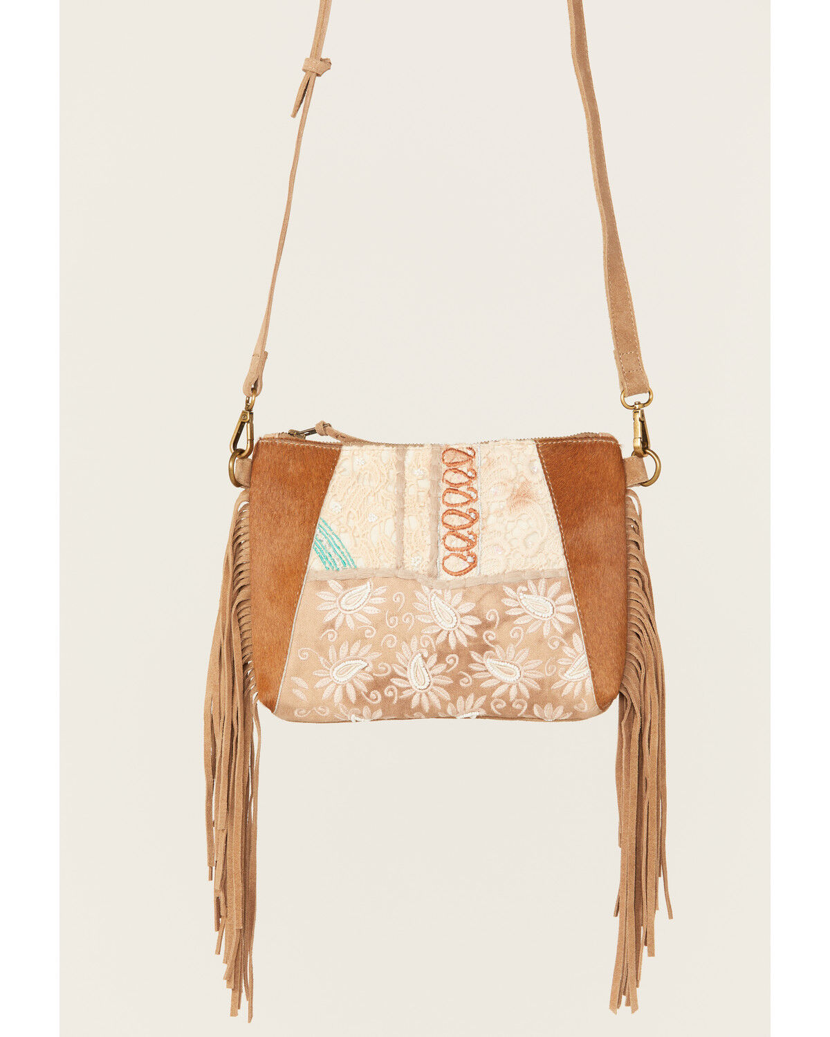 Image #2 - Shyanne Women's Boho Patched Crossbody Bag, Tan, hi-res