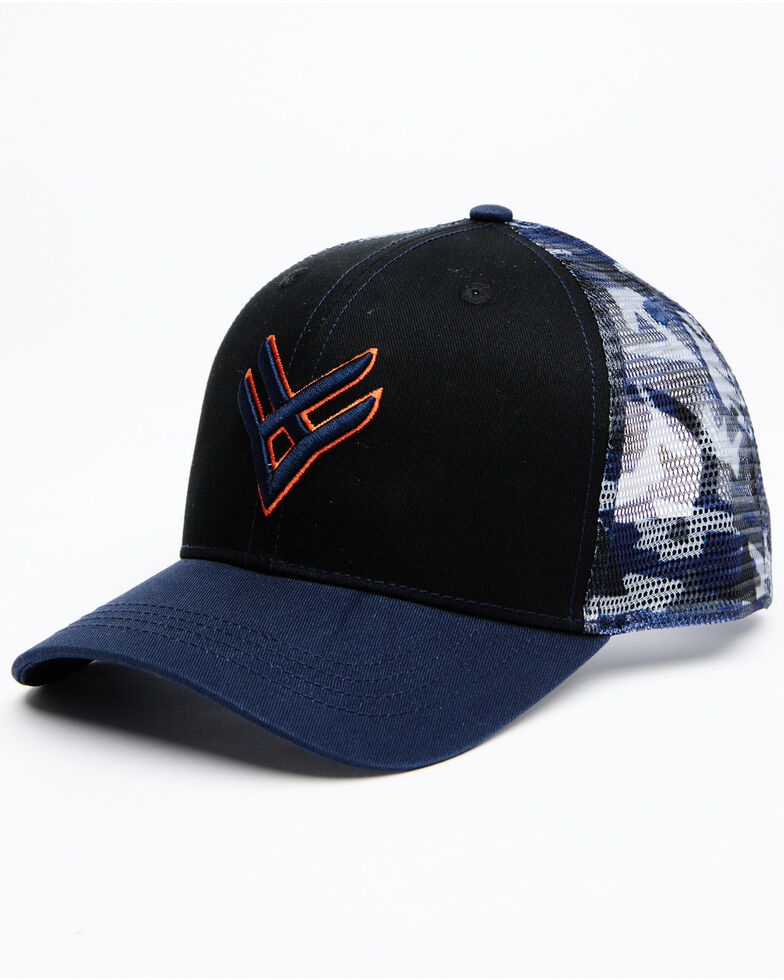 Hawx Men's Navy Camo Logo Mesh-Back Ball Cap , Navy, hi-res