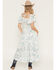 Image #4 - Wild Moss Women's Floral Print Short Sleeve High-Low Dress, Ivory, hi-res