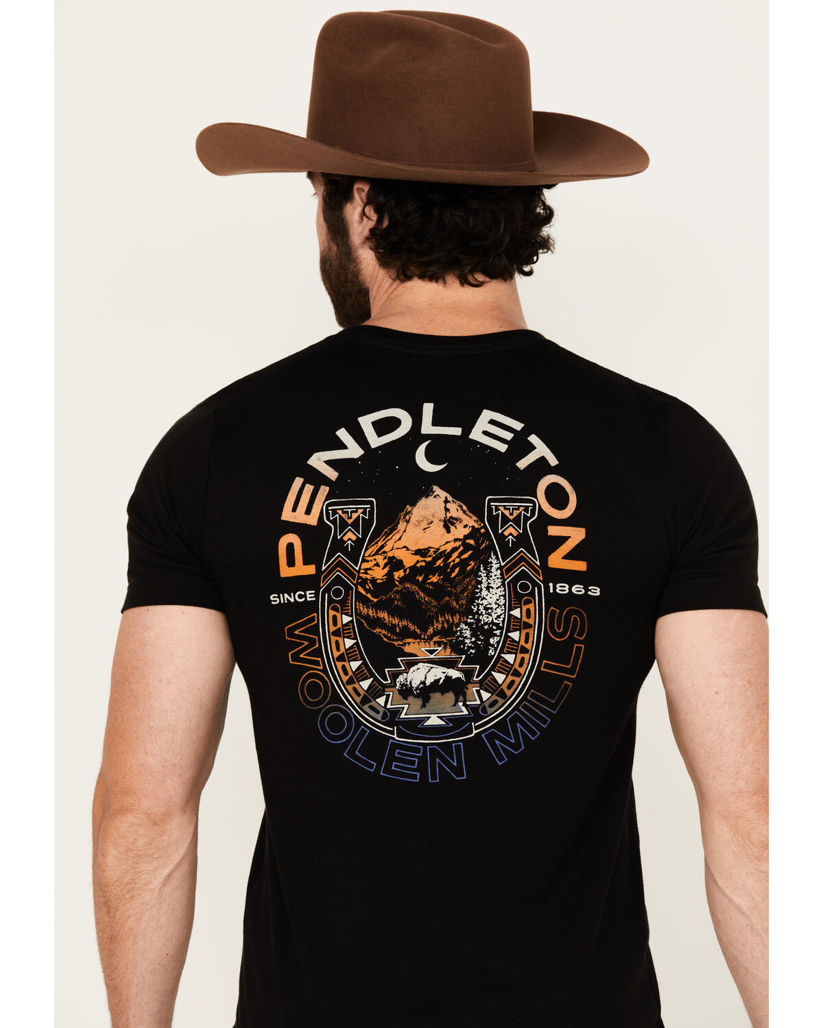 Image #4 - Pendleton Men's Horseshoe Scenic Logo Short Sleeve Graphic T-Shirt, Black, hi-res