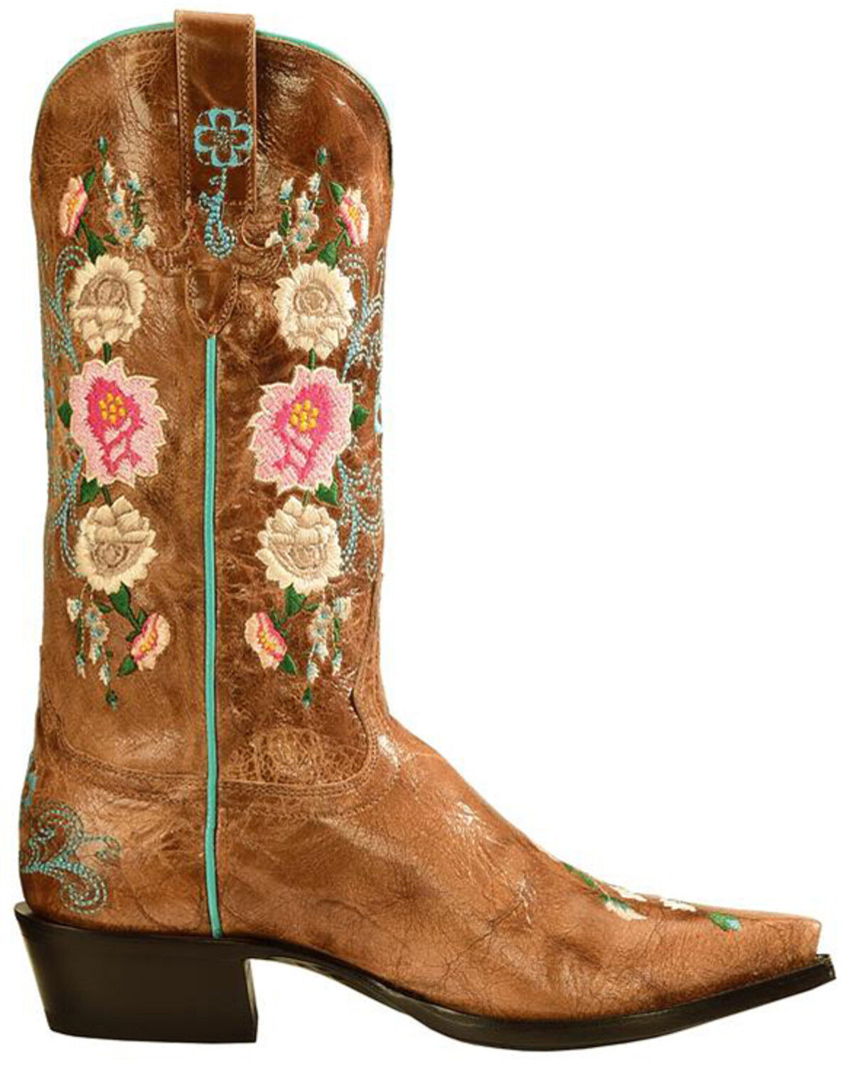 Image #2 - Macie Bean Women's Rose Garden Western Boots - Snip Toe, Honey, hi-res