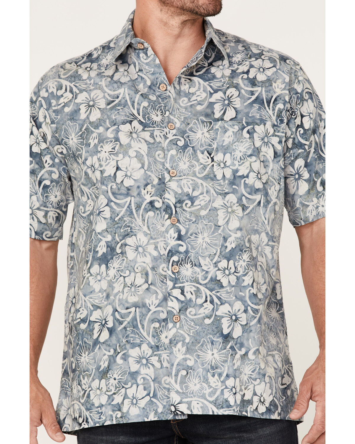 Image #3 - Scully Men's Floral Print Short Sleeve Button Down Western Shirt, , hi-res