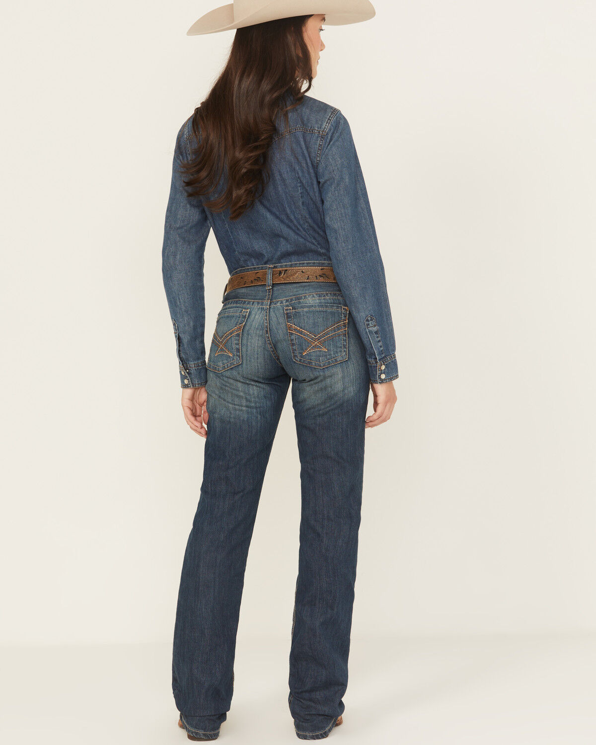 Image #3 - Cinch Women's Ada Mid Rise Bootcut Relaxed Fit Stretch Denim Jeans, Indigo, hi-res