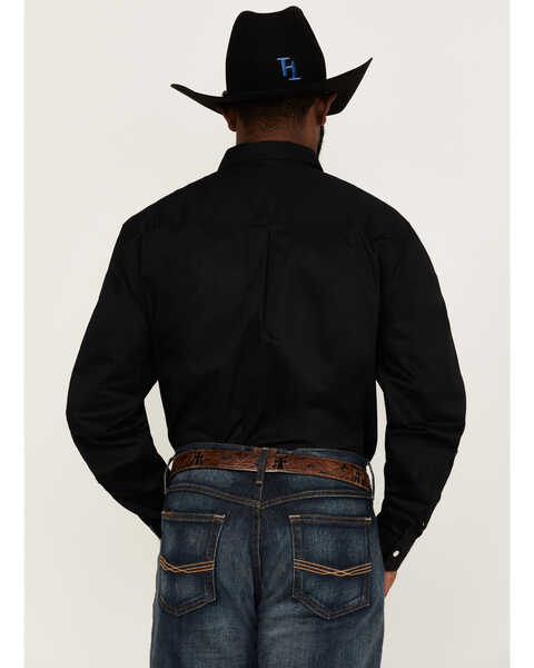 Image #4 - RANK 45® Men's Basic Twill Long Sleeve Button-Down Western Shirt - Big , Black, hi-res